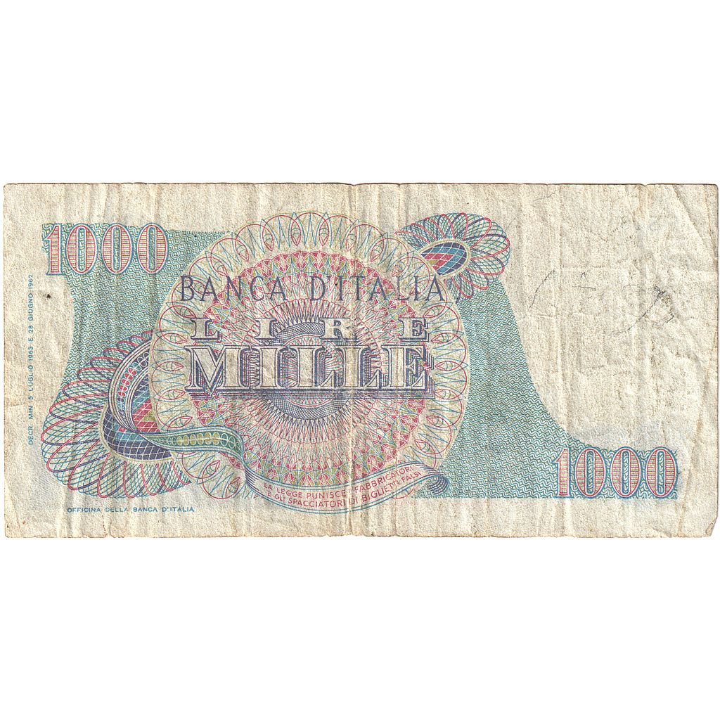 Banknote, Italy, 1000 Lire, 1963, 1963-07-05, KM:96b, VF(20-25)