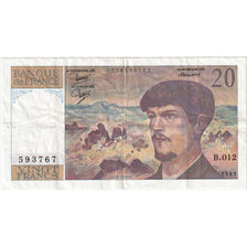 France, 20 Francs, Debussy, 1983, B.012, EF(40-45), Fayette:66.4, KM:151a