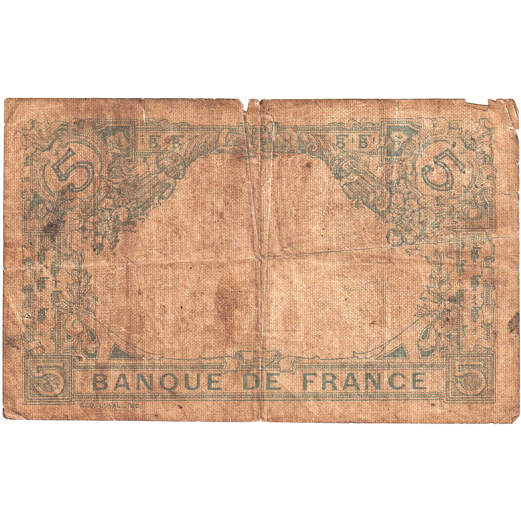 Francja, 5 Francs, Bleu, 1916-06-28, Z.12584, VG(8-10)