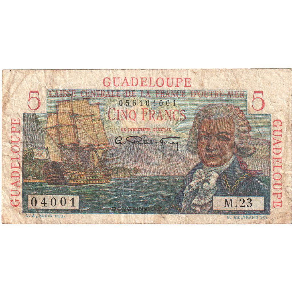 Guadalupe, 5 Francs, M.23, MB+
