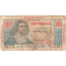 Guadeloupe, 10 Francs, Undated (1947-49), L.10, Colbert, B+, KM:32