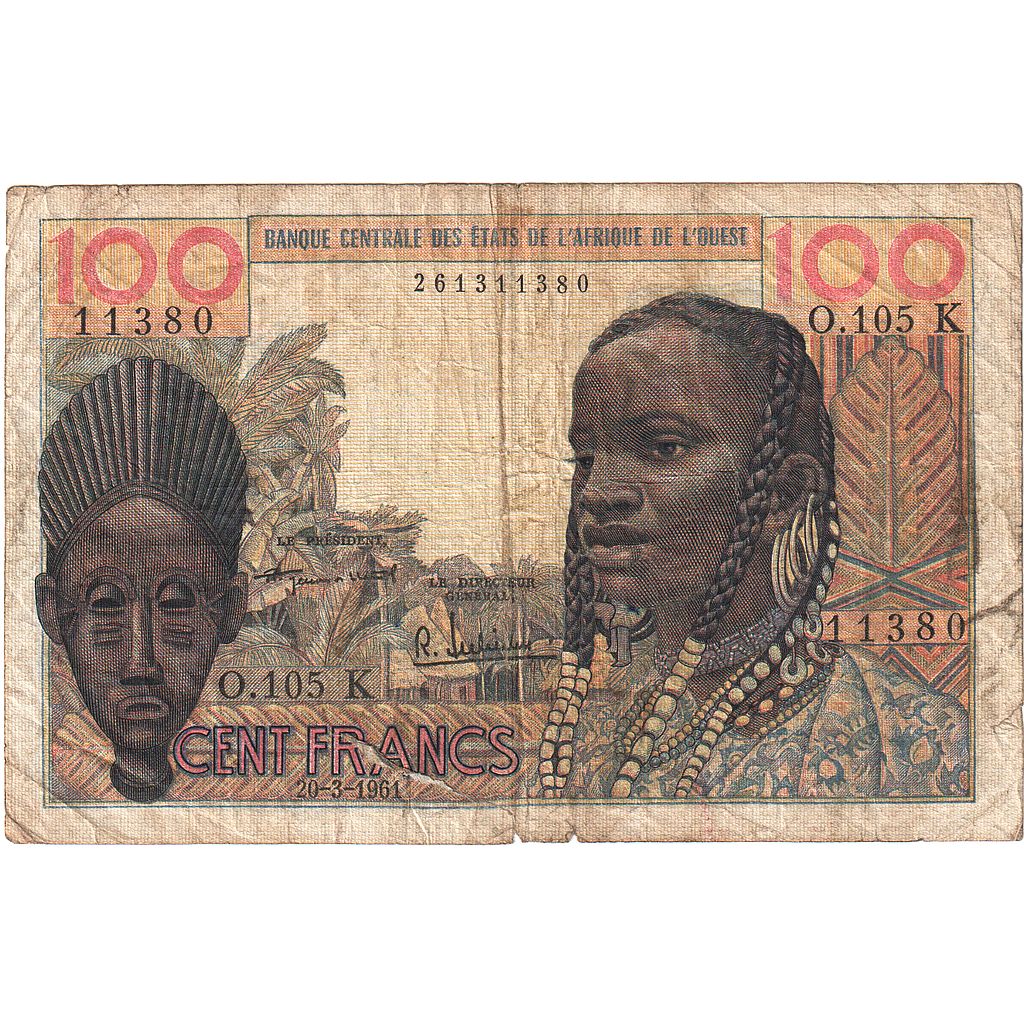 Biljet, West Afrikaanse Staten, 100 Francs, 1961, 1961-03-20, KM:701Kb, TB