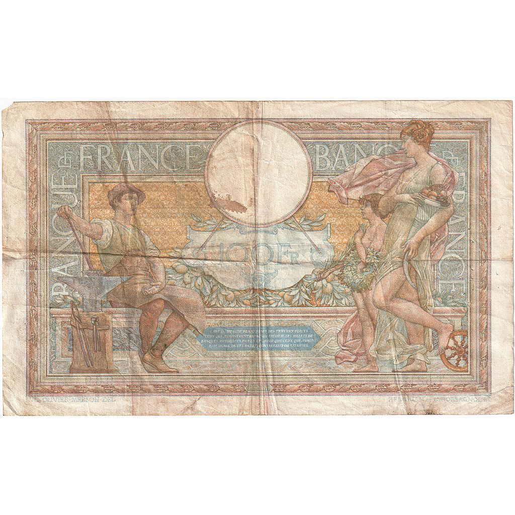 France, 100 Francs, Luc Olivier Merson, 1936, T.52120, VF(20-25), Fayette:24.15