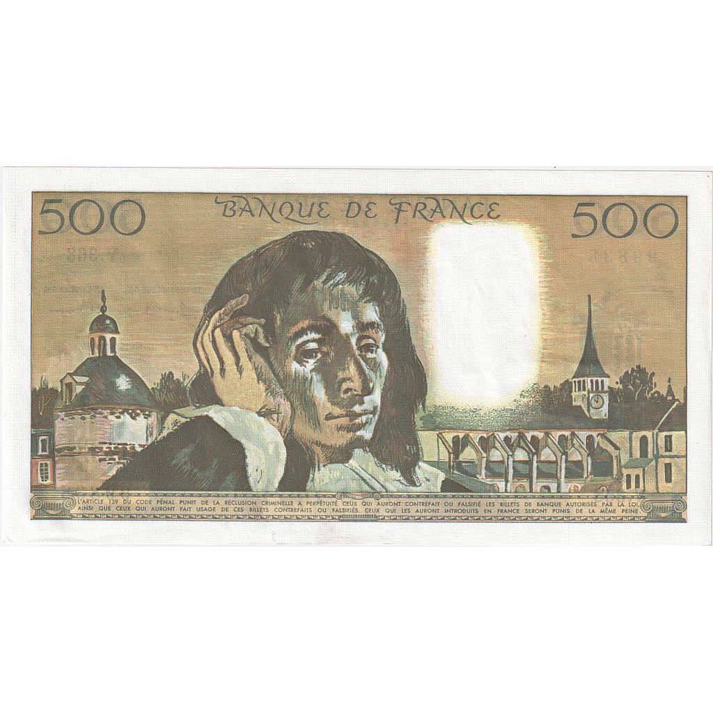 Francia, 500 Francs, Pascal, 1992, W.368, SPL+, Fayette:71.49, KM:156i