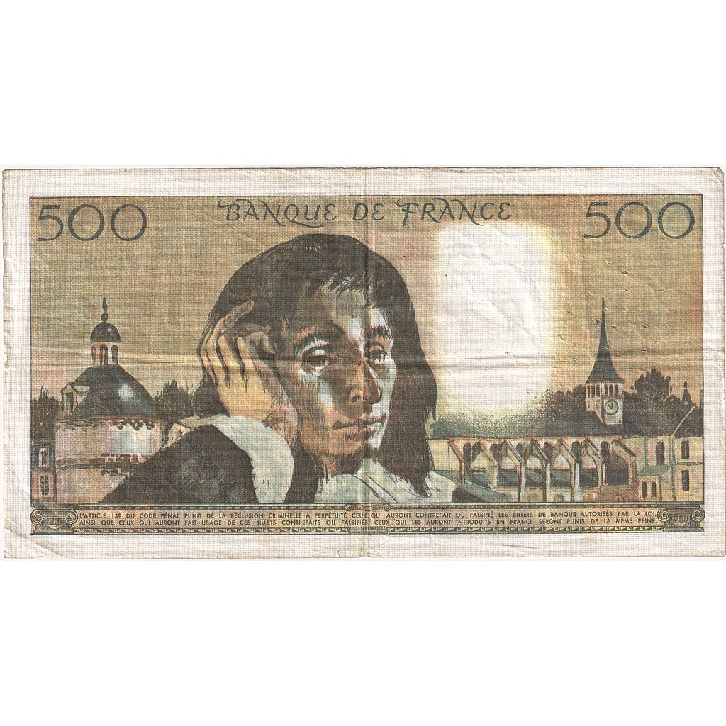 Francia, 500 Francs, Pascal, 1978, L.97, BB, Fayette:71.18, KM:156d