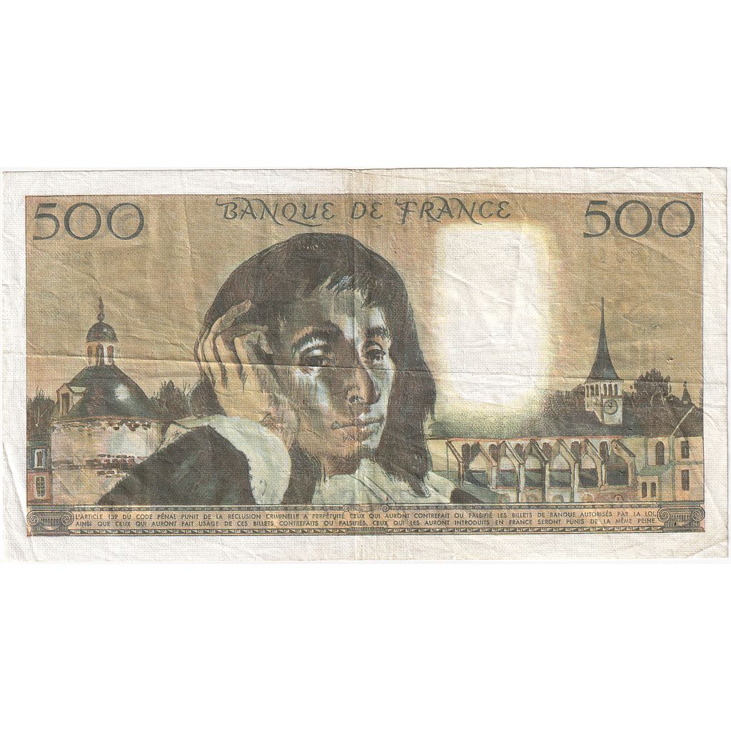Francia, 500 Francs, Pascal, 1987, H.254, BB, Fayette:71.35, KM:156f