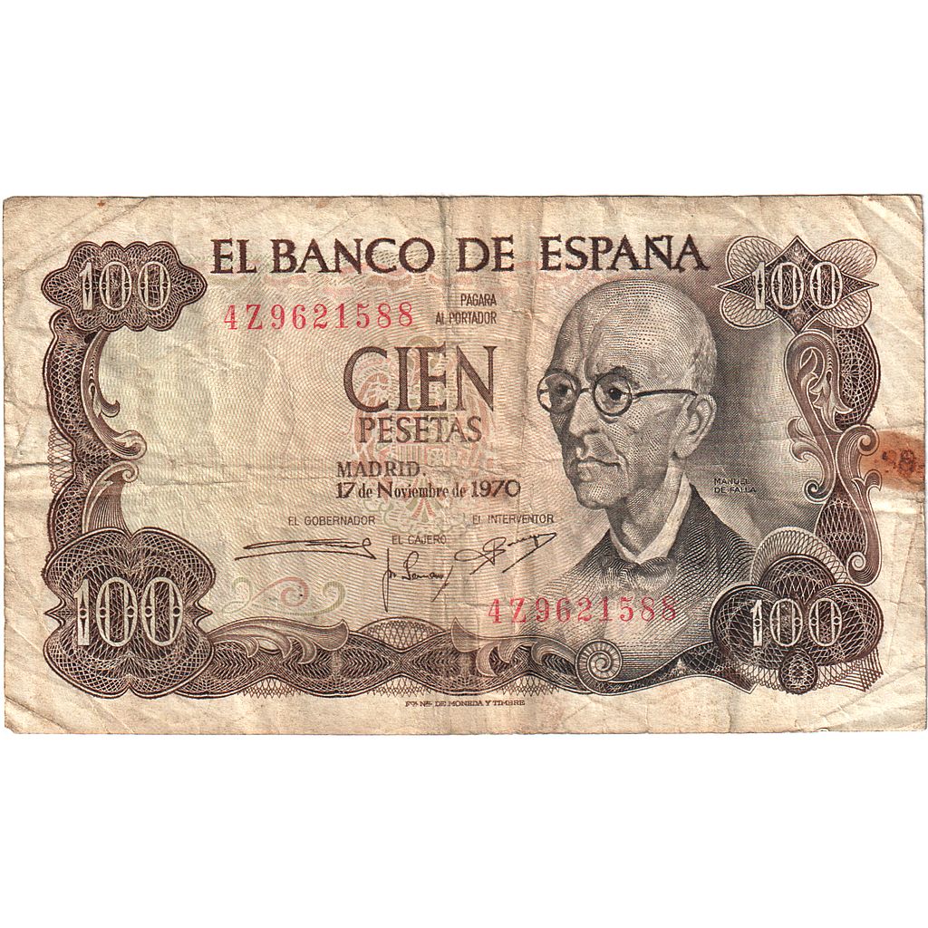 Spagna, 100 Pesetas, 1970, 1970-11-17, KM:152a, B+