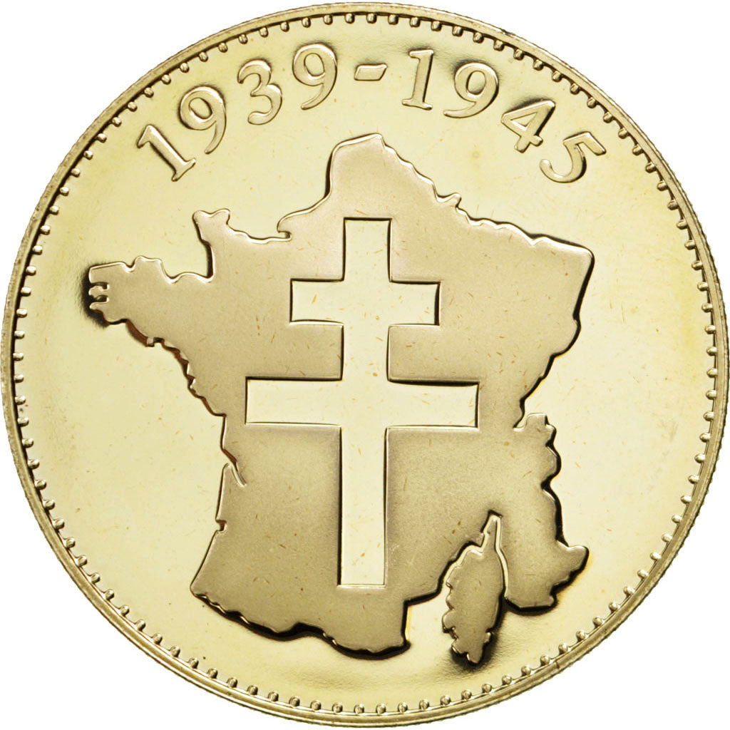 France, Medal, Provisional Government of the French Republic, Vermeil, MS(65-70)