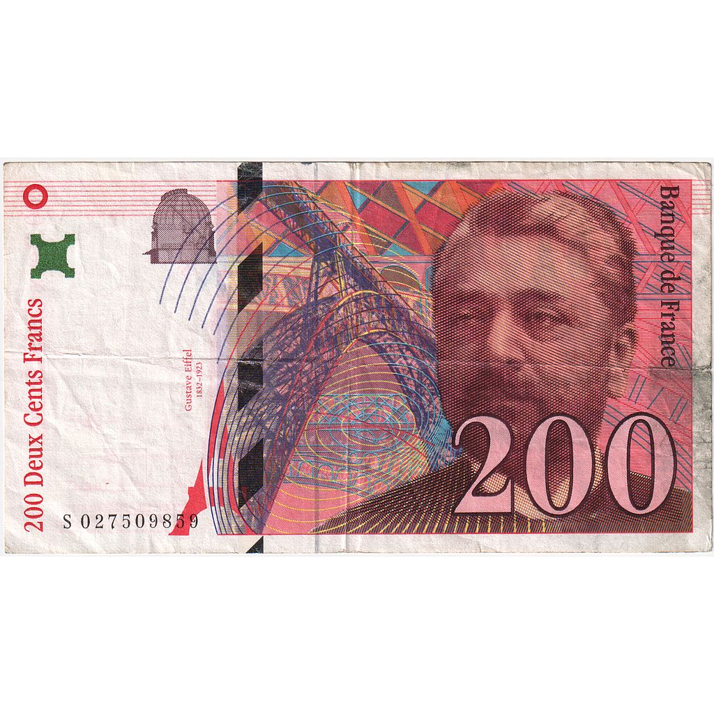 Francia, 200 Francs, Eiffel, 1996, S027509859, BC, Fayette:75.03a, KM:159b