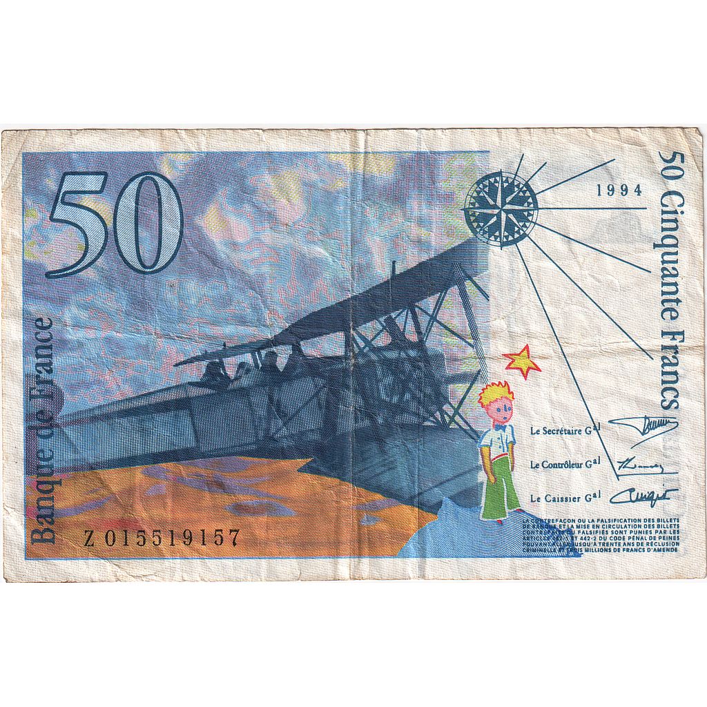 Francia, 50 Francs, St Exupéry, 1994, Z015519157, BC+