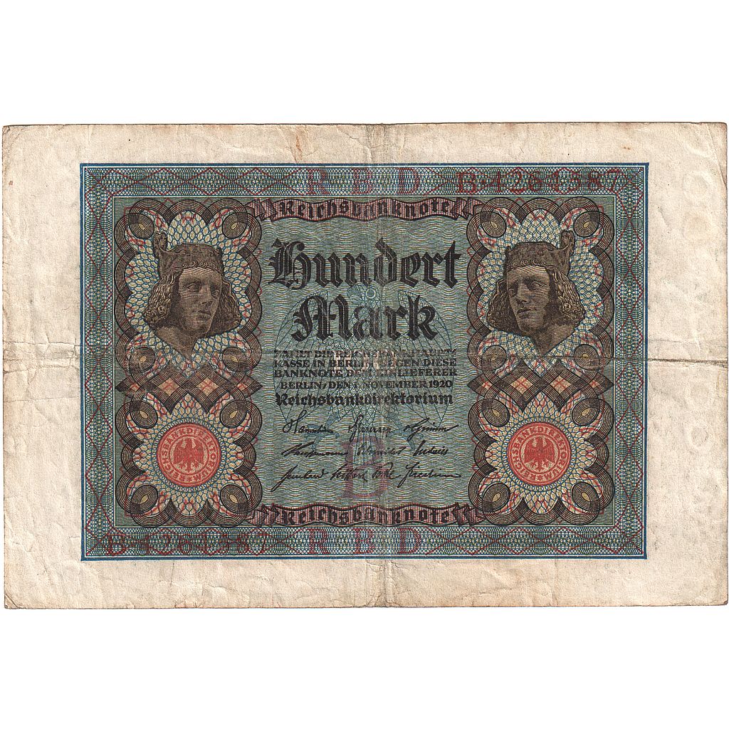 Germany, 100 Mark, 1920, 1920-11-01, KM:69a, EF(40-45)