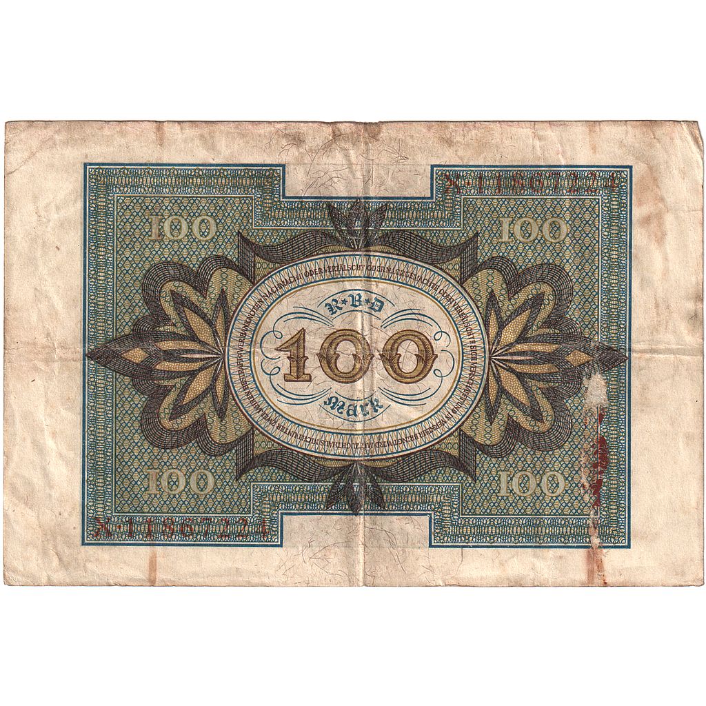 100 Mark, 1920, Alemania, 1920-11-01, KM:69b, BC