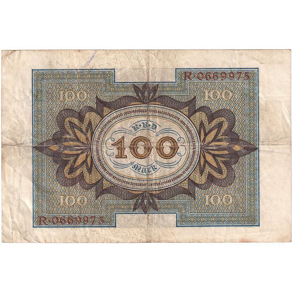 100 Mark, 1920, Alemania, 1920-11-01, KM:69b, RC+