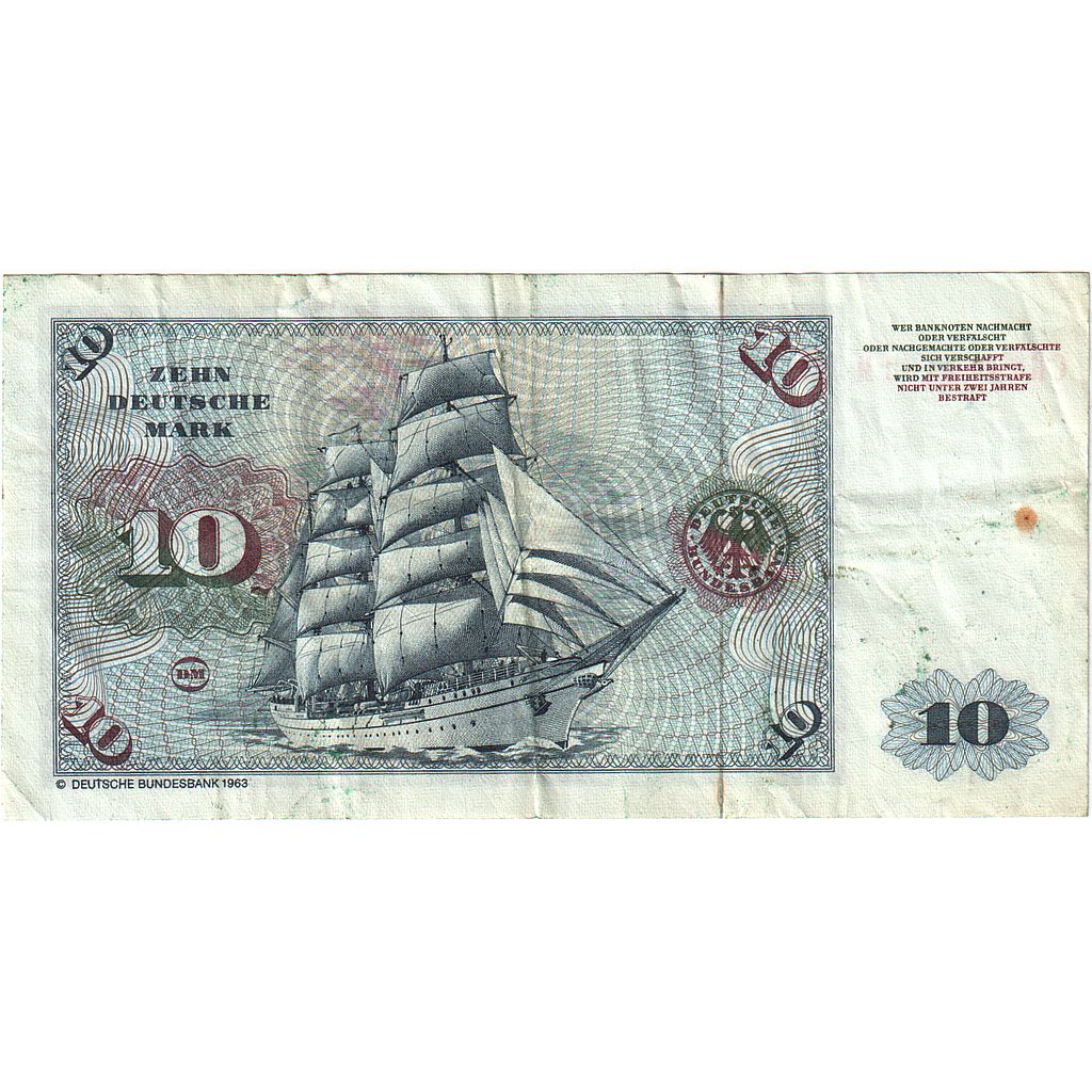 GERMANY - FEDERAL REPUBLIC, 10 Deutsche Mark, 1980, 1980-01-02, KM:31d
