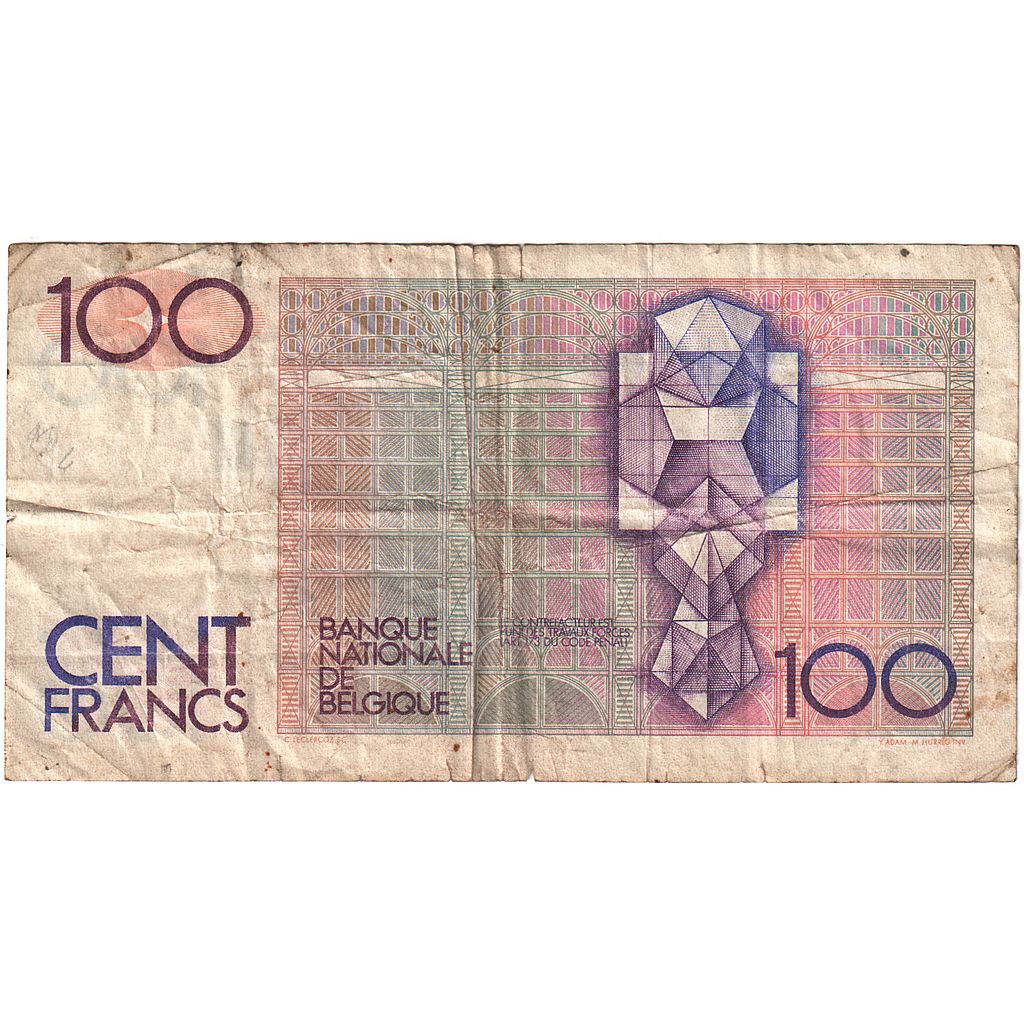België, 100 Francs, 1982-1994, KM:142a, B
