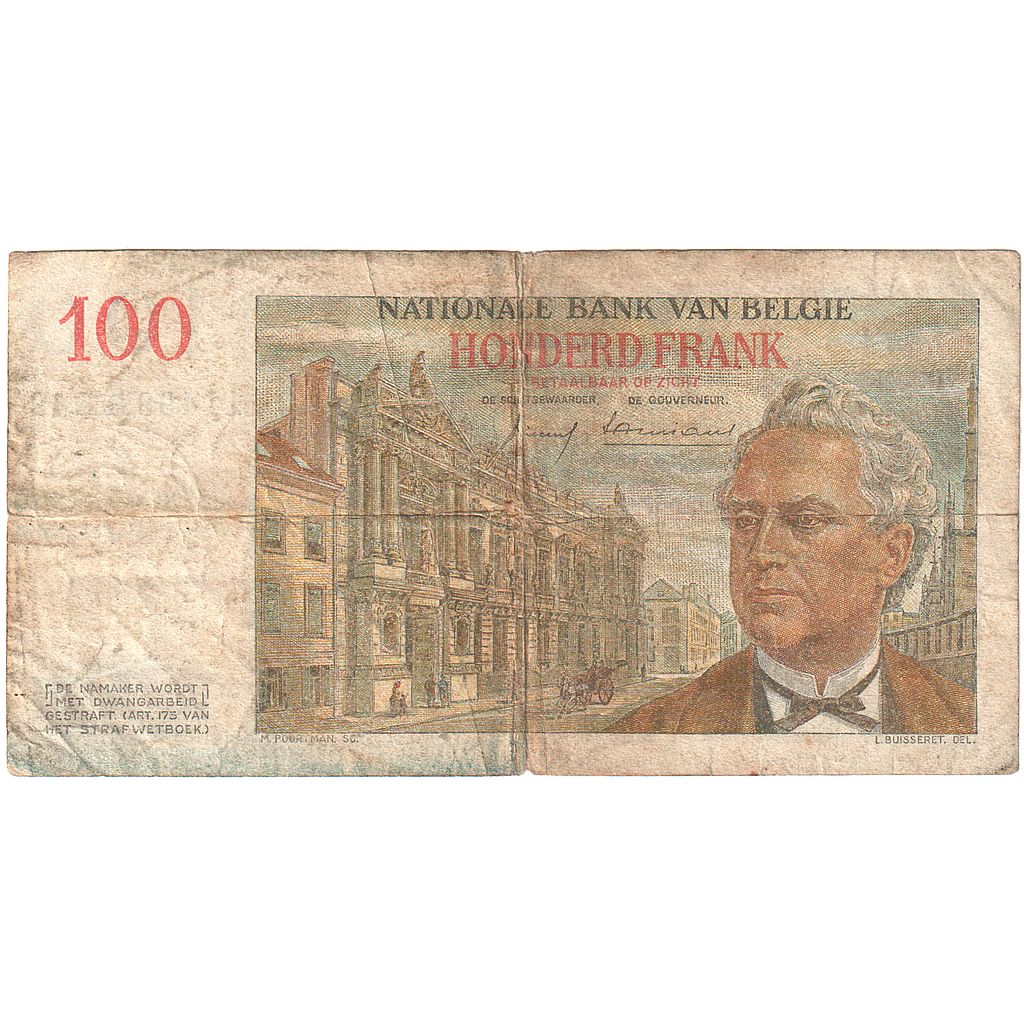 Belgium, 100 Francs, VF(20-25)