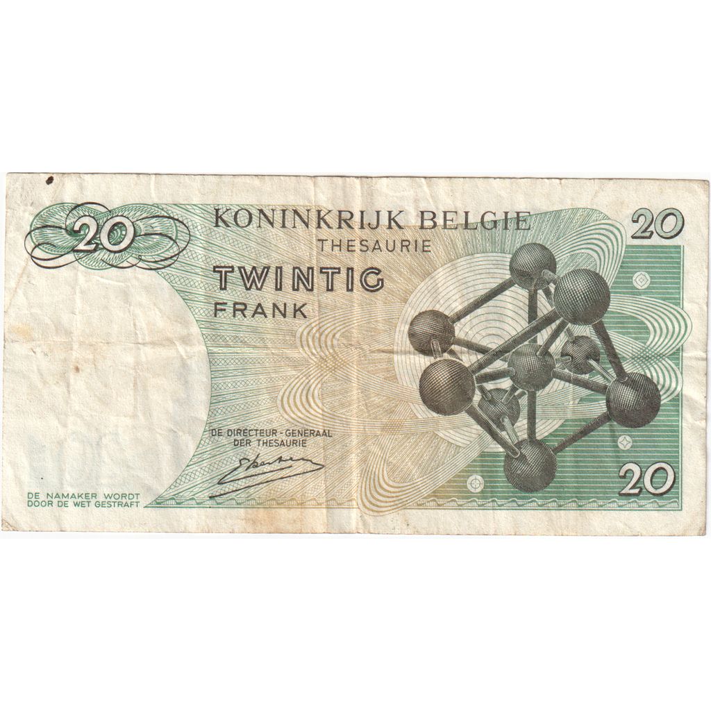 Belgium, 20 Francs, 1964, 1964-06-15, KM:138, VF(20-25)