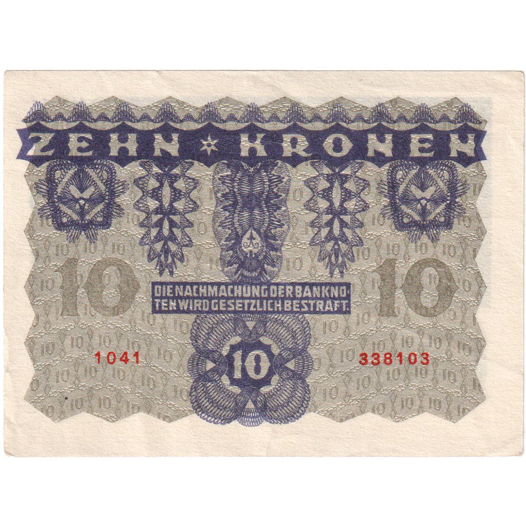 Austria, 10 Kronen, 1922, 1922-01-02, KM:75, UNC(65-70)