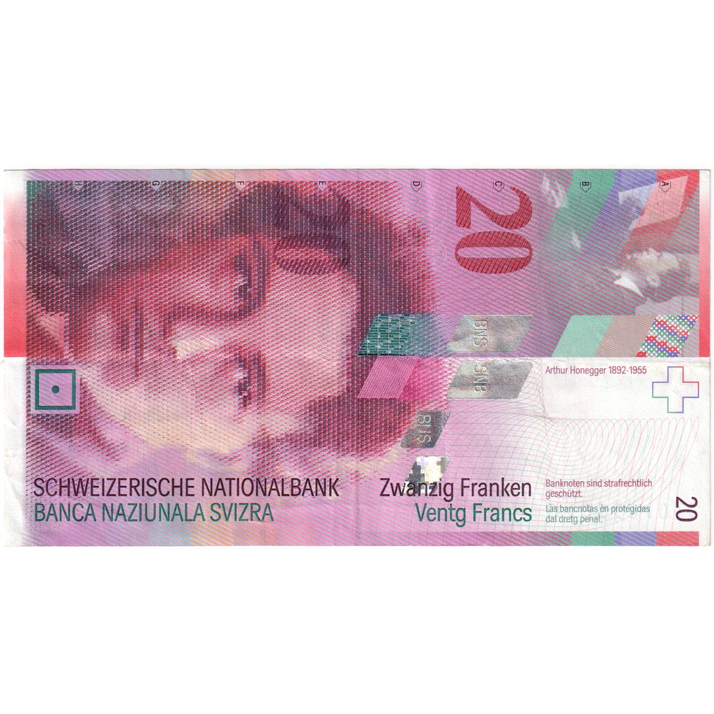 Switzerland, 20 Franken, 1994, KM:68a, AU(55-58)