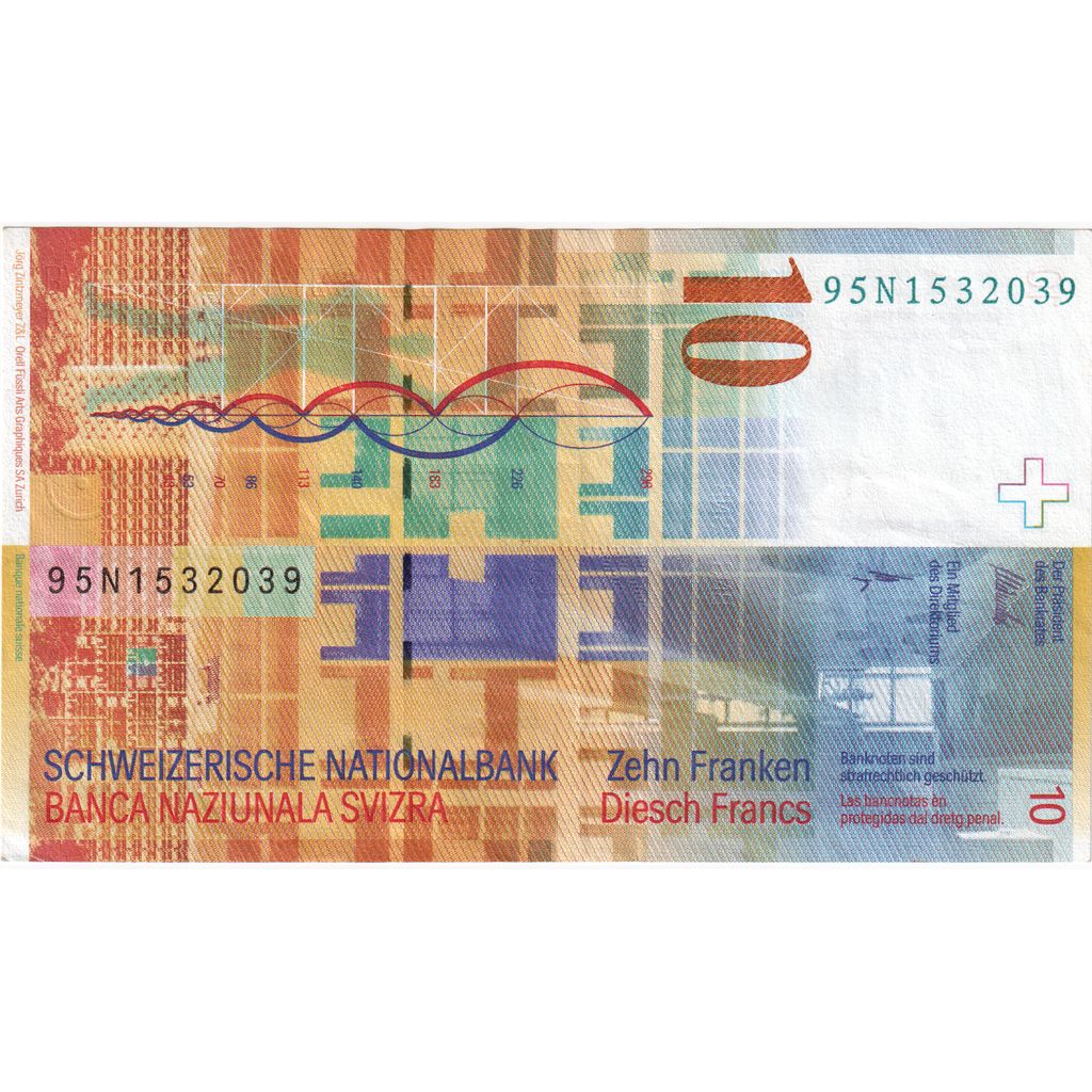 Schweiz, 10 Franken, KM:66a, VZ