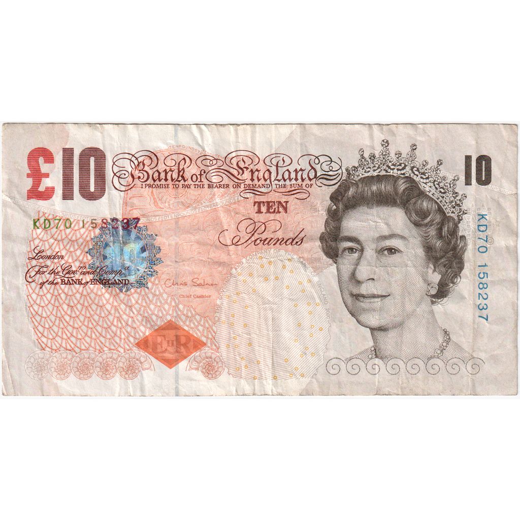 Banknot, Wielka Brytania, 10 Pounds, 2012, KM:389d, EF(40-45)
