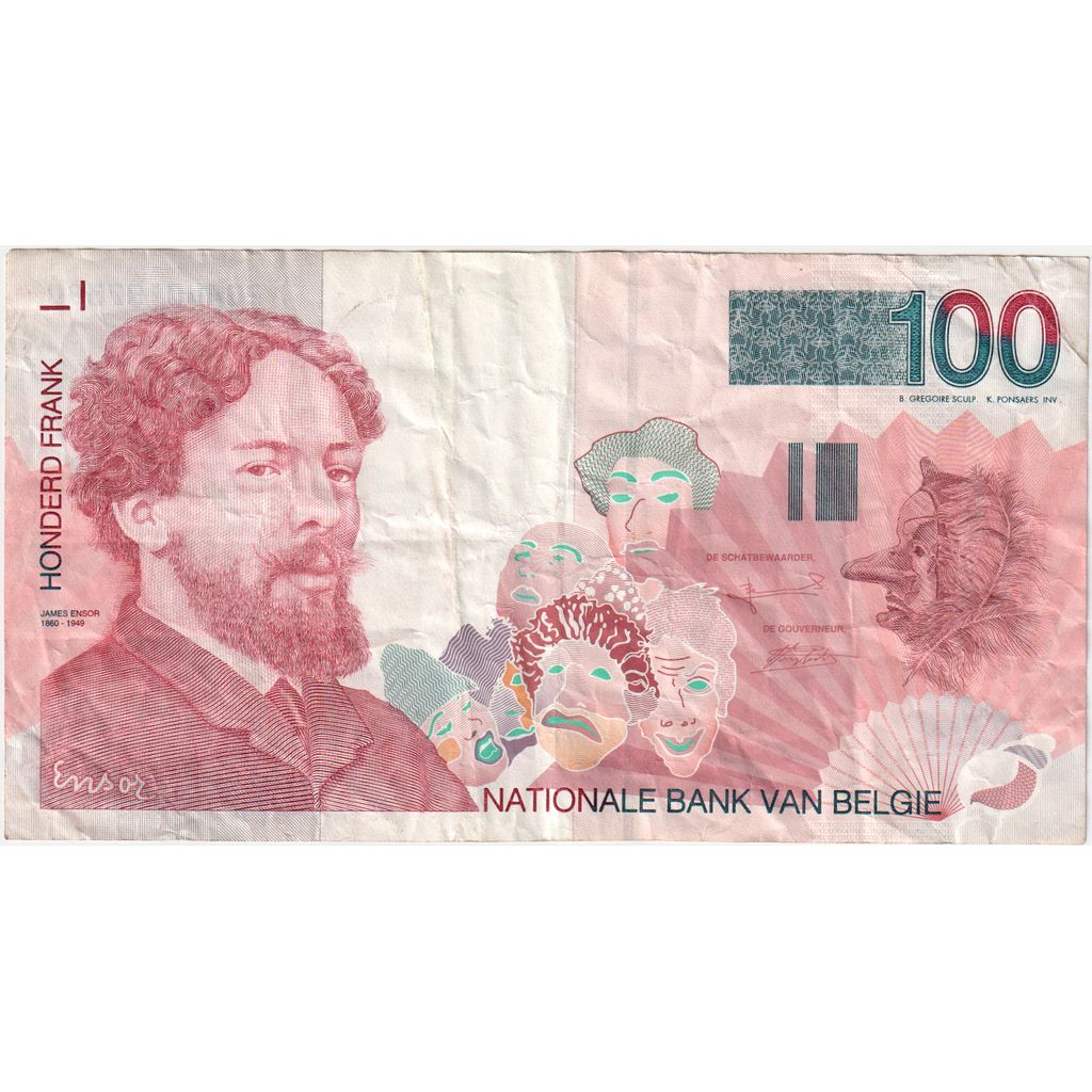 Belgio, 100 Francs, Undated (1995-2001), KM:147, BB