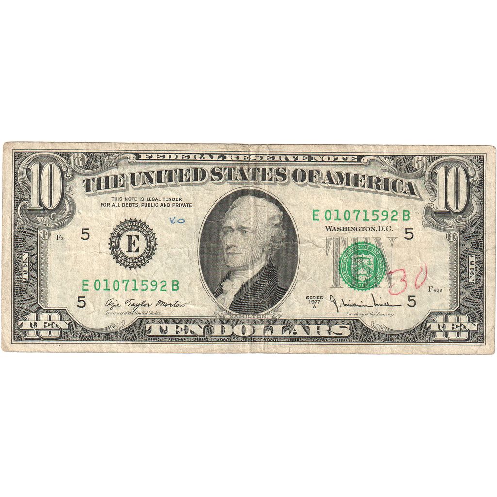 United States, Ten Dollars, 1977A, KM:2257, VF(20-25)