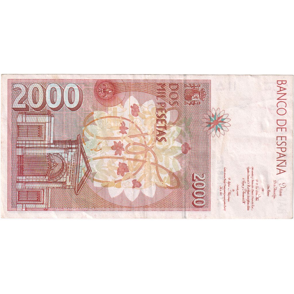 Spain, 2000 Pesetas, 1992, 1992-04-24, KM:162, AU(50-53)