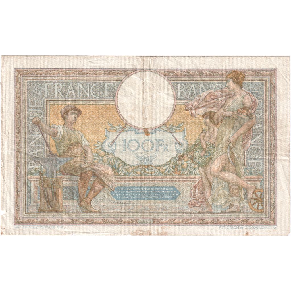 Francia, 100 Francs, Luc Olivier Merson, 1932, W.36461, MB+, Fayette:24.11