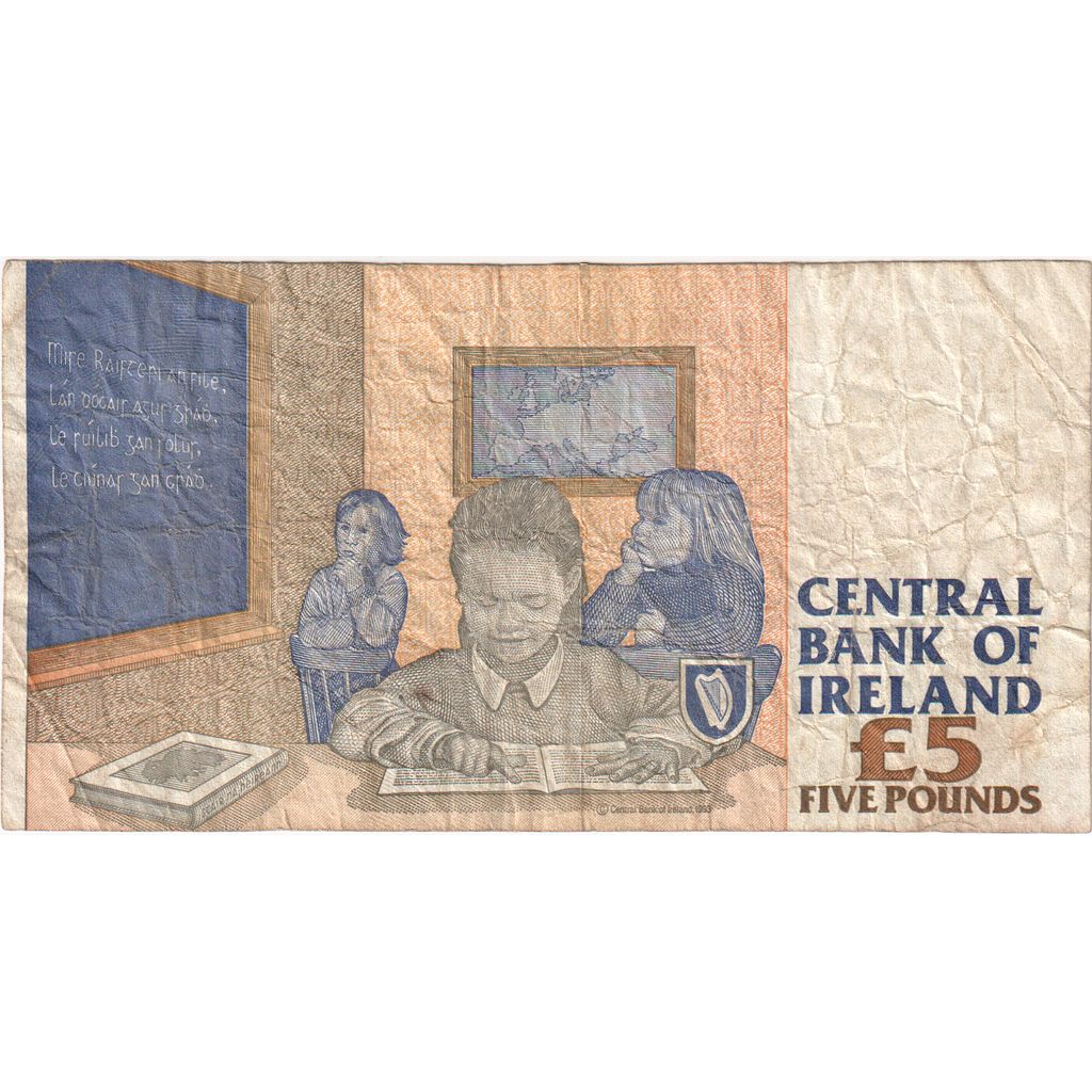 Ireland - Republic, 5 Pounds, 1994, KM:75b, VF(20-25)