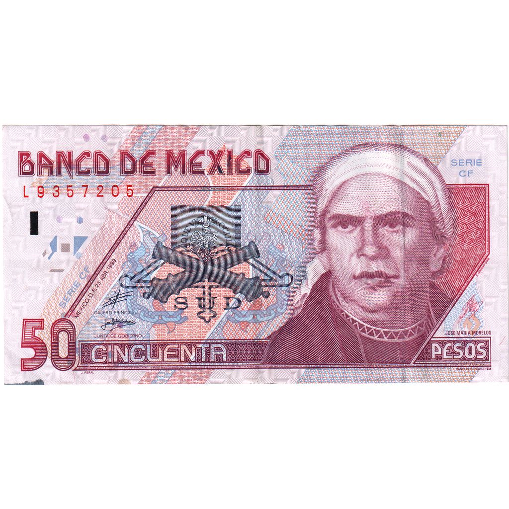 Mexico, 50 Pesos, 1998-1999, 1999-04-23, KM:107d, EF(40-45)