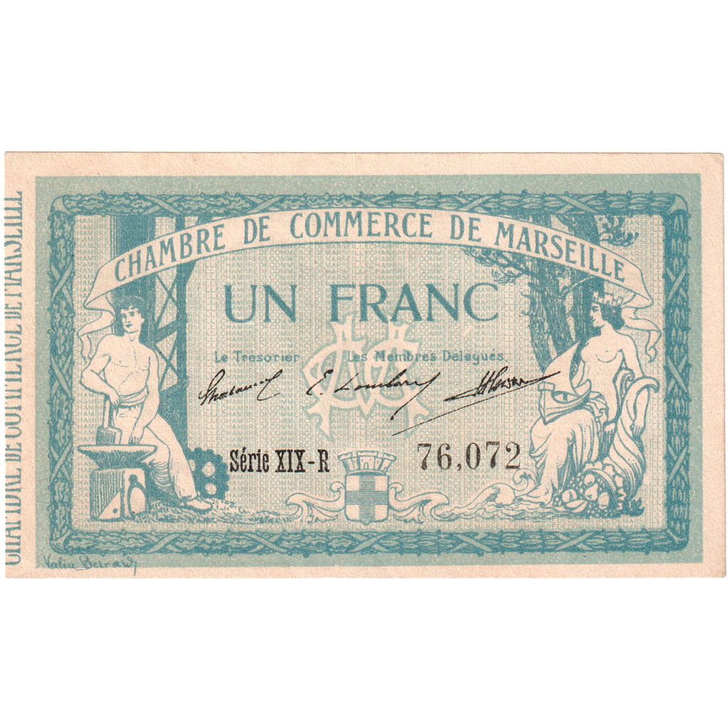 Francia, Marseille, 1 Francs, 1915, Chambre de Commerce, SPL, Pirot:79-49