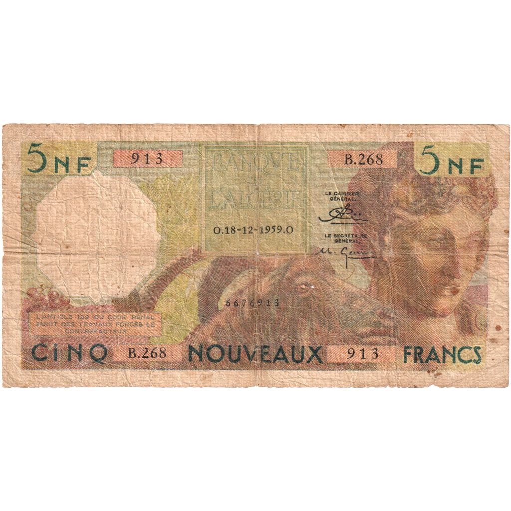 Algeria, 5 Nouveaux Francs, 1959-12-18, RC