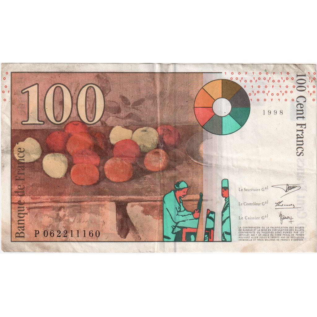 Francja, 100 Francs, Cézanne, P 062211160, VF(30-35)