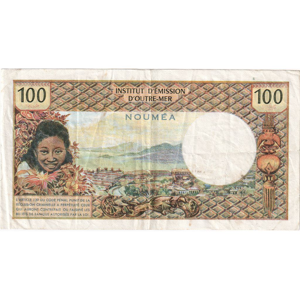 New Caledonia, 100 Francs, NOUMÉA, EF(40-45)