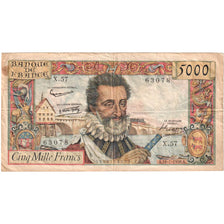 France, 5000 Francs, Henri IV, 1958-07-10, X.57, VF(30-35)