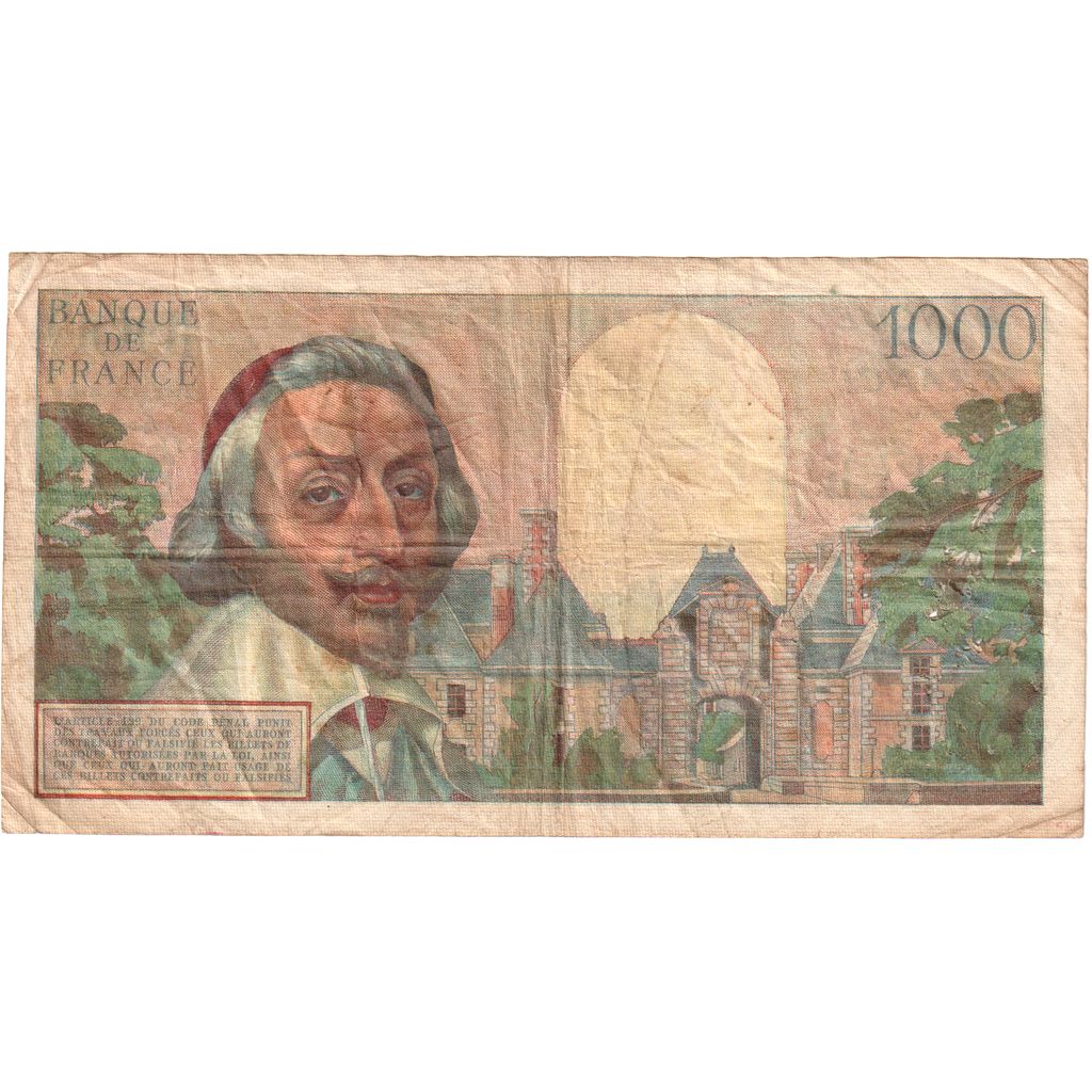 France, 1000 Francs, Richelieu, 1955-12-01, F.198, EF(40-45)