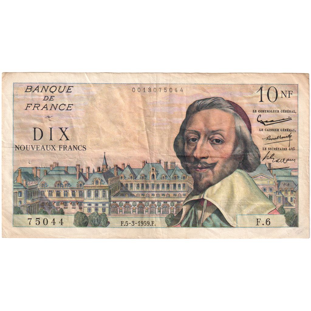 Francia, 10 Nouveaux Francs, Richelieu, 1959-03-05, F.6, MBC
