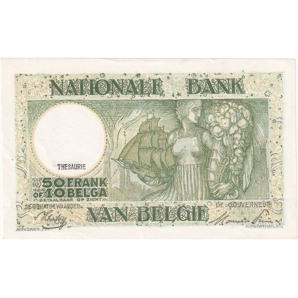 Belgium, 50 Francs-10 Belgas, 1944-12-21, UNC(65-70)