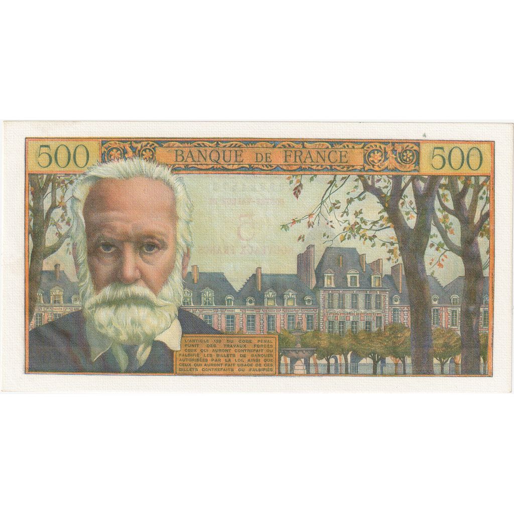 Francia, 5 Nouveaux Francs on 500 Francs, Victor Hugo, 1959-02-12, Z.120, UNC