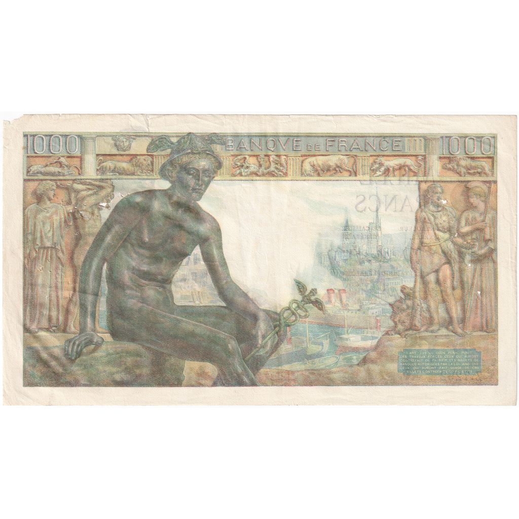 France, 1000 Francs, Déesse Déméter, 1943-07-22, Z.7292, B+
