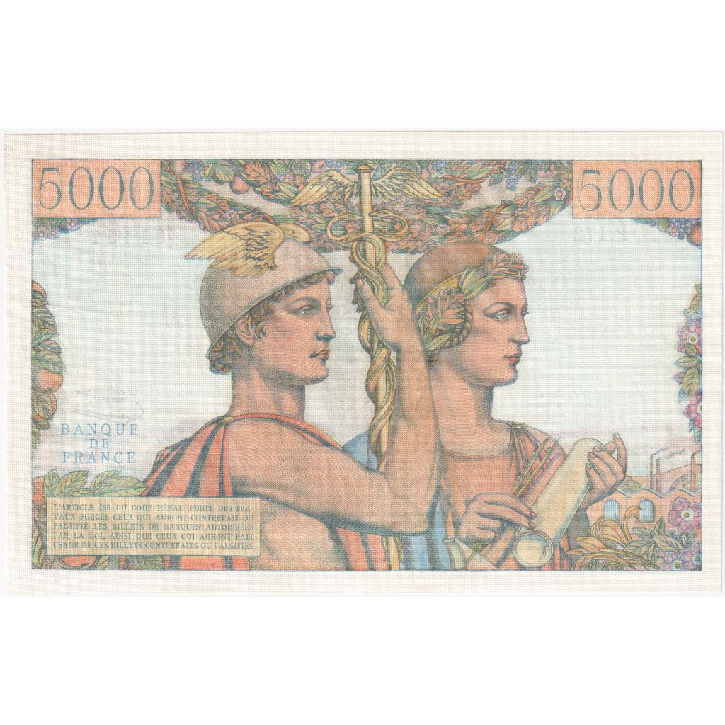 Francia, 5000 Francs, Terre et Mer, 1957-03-07, P.172, FDS