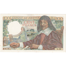 France, 100 Francs, Descartes, 1942-05-15, L.12, UNC(64)