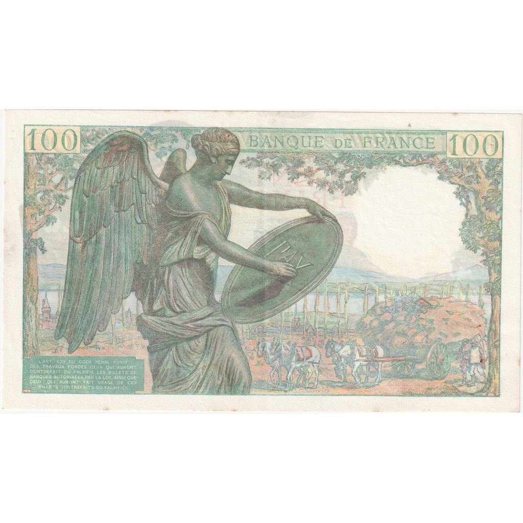 France, 100 Francs, Descartes, 1942-05-15, L.12, UNC(64)
