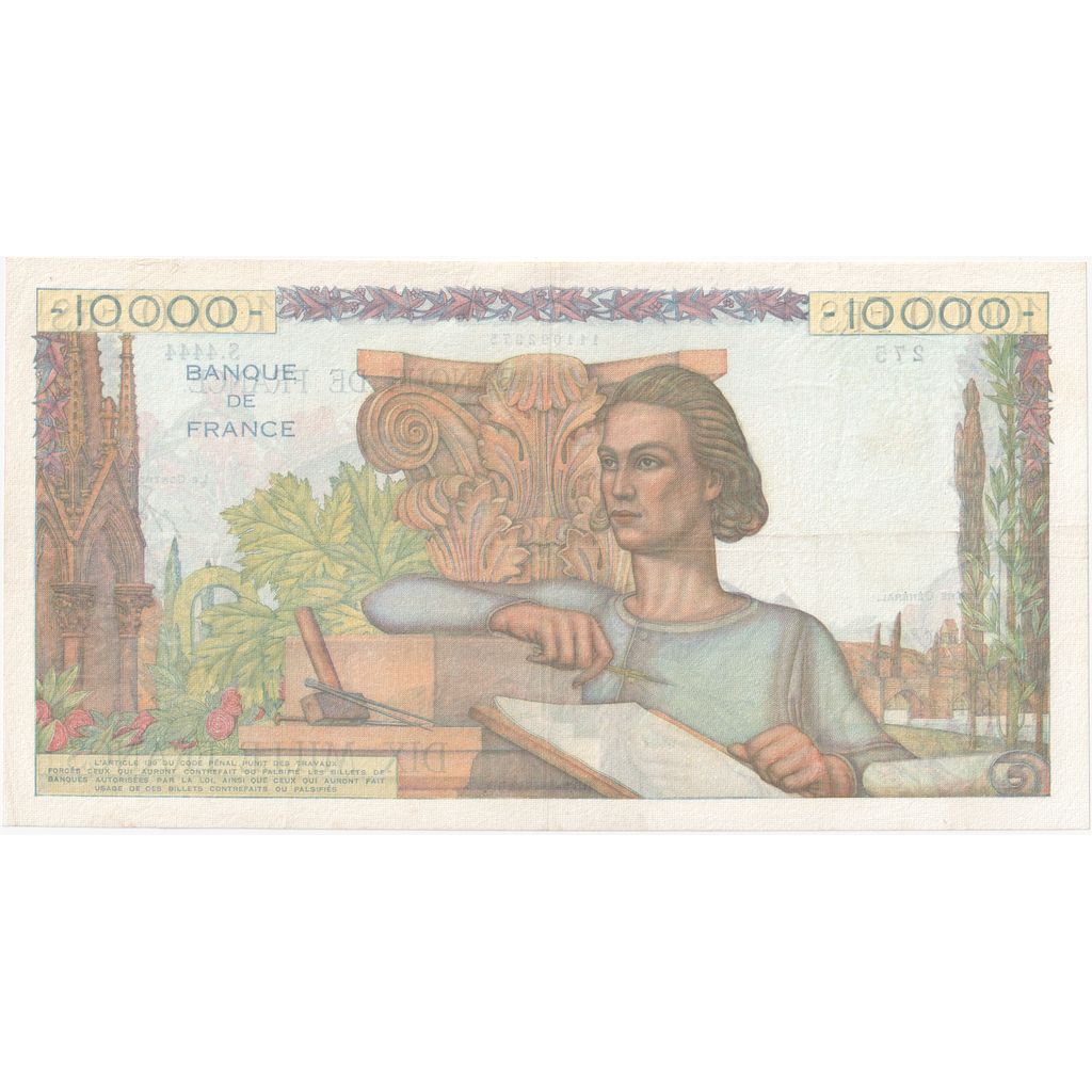 France, 10,000 Francs, Génie Français, 1953-04-02, S.4444, UNC(60-62)