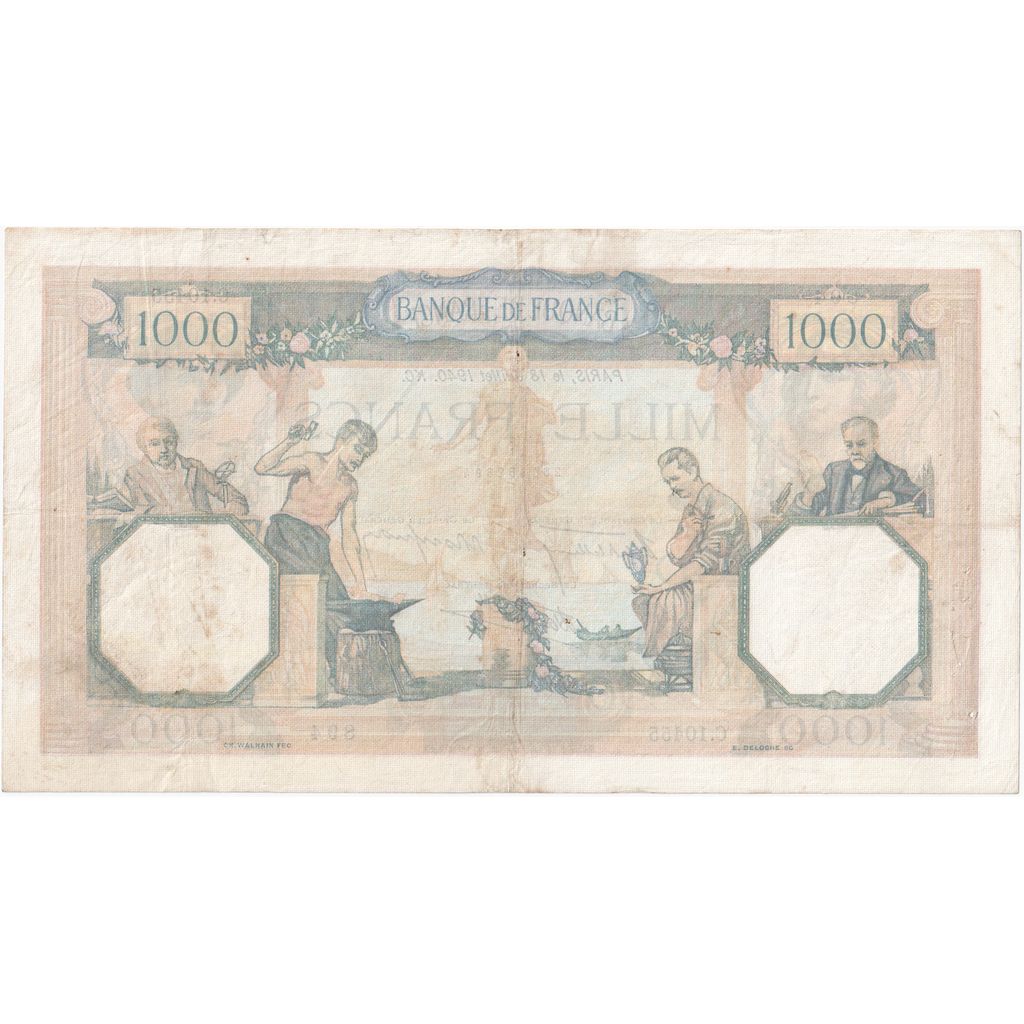 Frankreich, 1000 Francs, Cérès et Mercure, 1940-07-18, C.10455, SS+