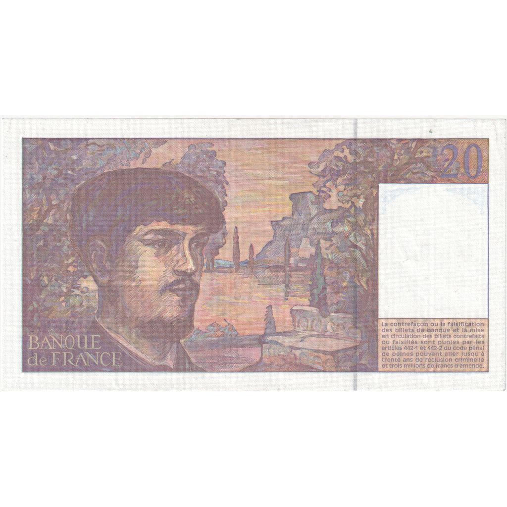 Francia, 20 Francs, Debussy, M.063, UNC