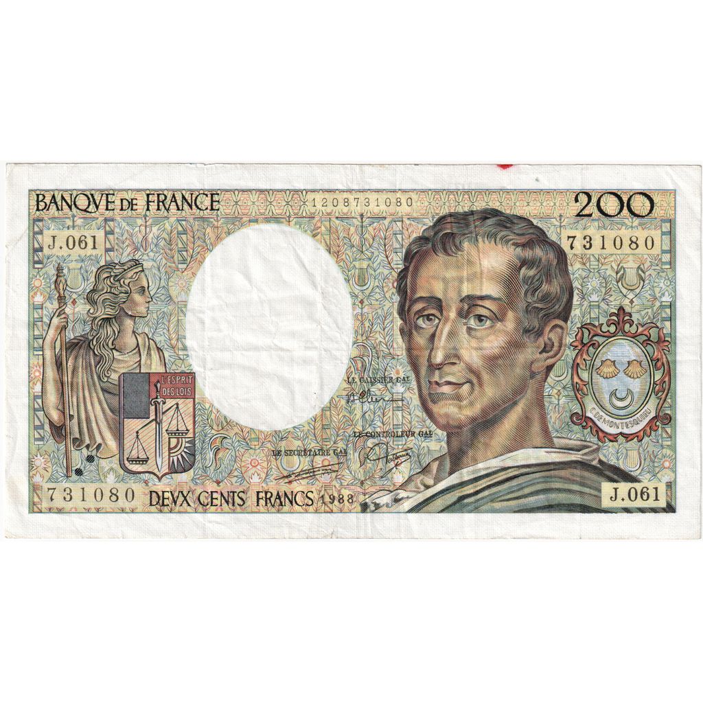 Frankrijk, 200 Francs, Montesquieu, J.061, TTB