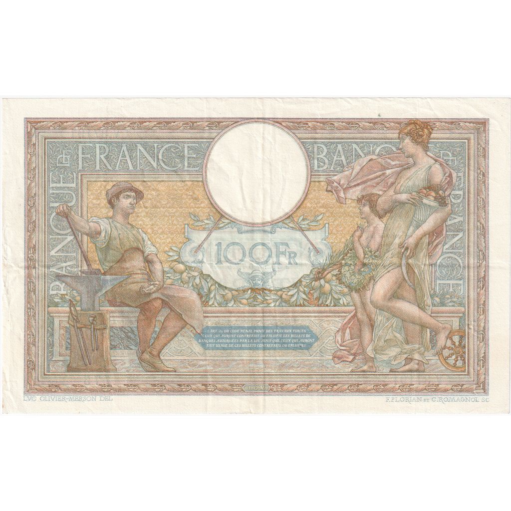 Francia, 100 Francs, Luc Olivier Merson, 1932-12-22, V.37191, SPL-