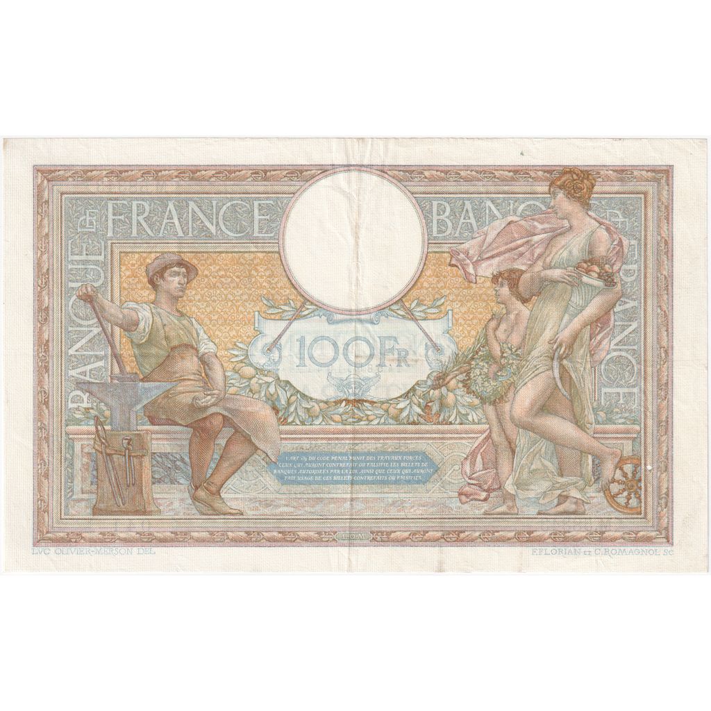 France, 100 Francs, Luc Olivier Merson, 1938-03-17, M.58343, TTB+
